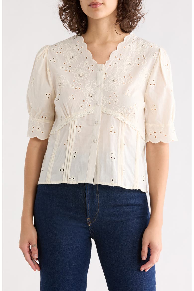 Cotton Eyelet Top, Main, color, NATURAL