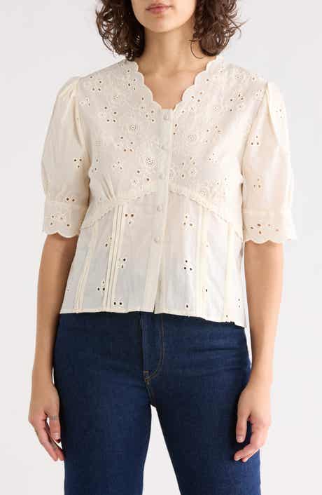 Forgotten Grace Cotton Eyelet Top