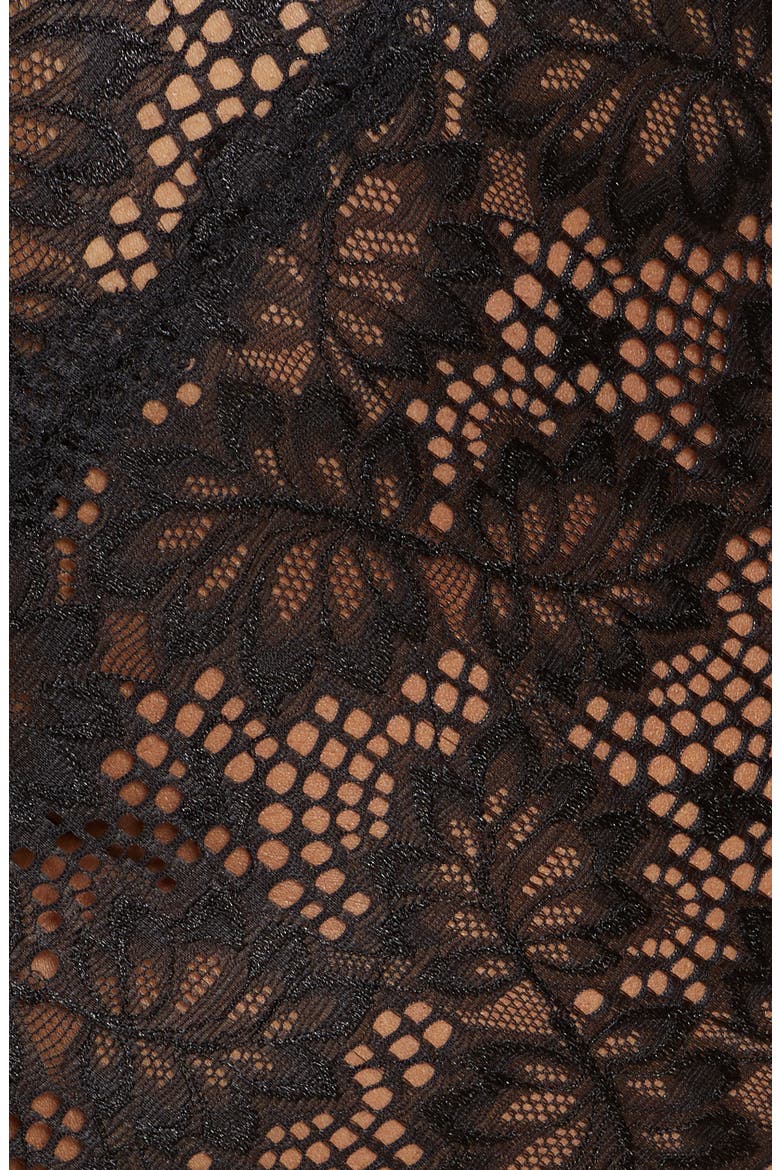 Lace Underwire Teddy, Alternate, color, BLACK