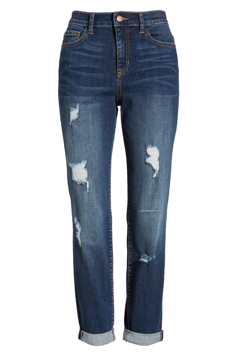 Distressed Boyfriend Crop Jeans, Alternate, color, MED WASH