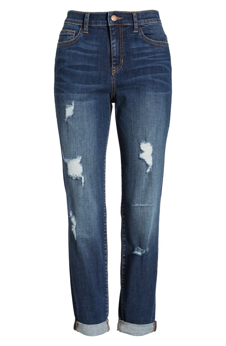 SP Black Distressed Boyfriend Crop Jeans, Alternate, color, 