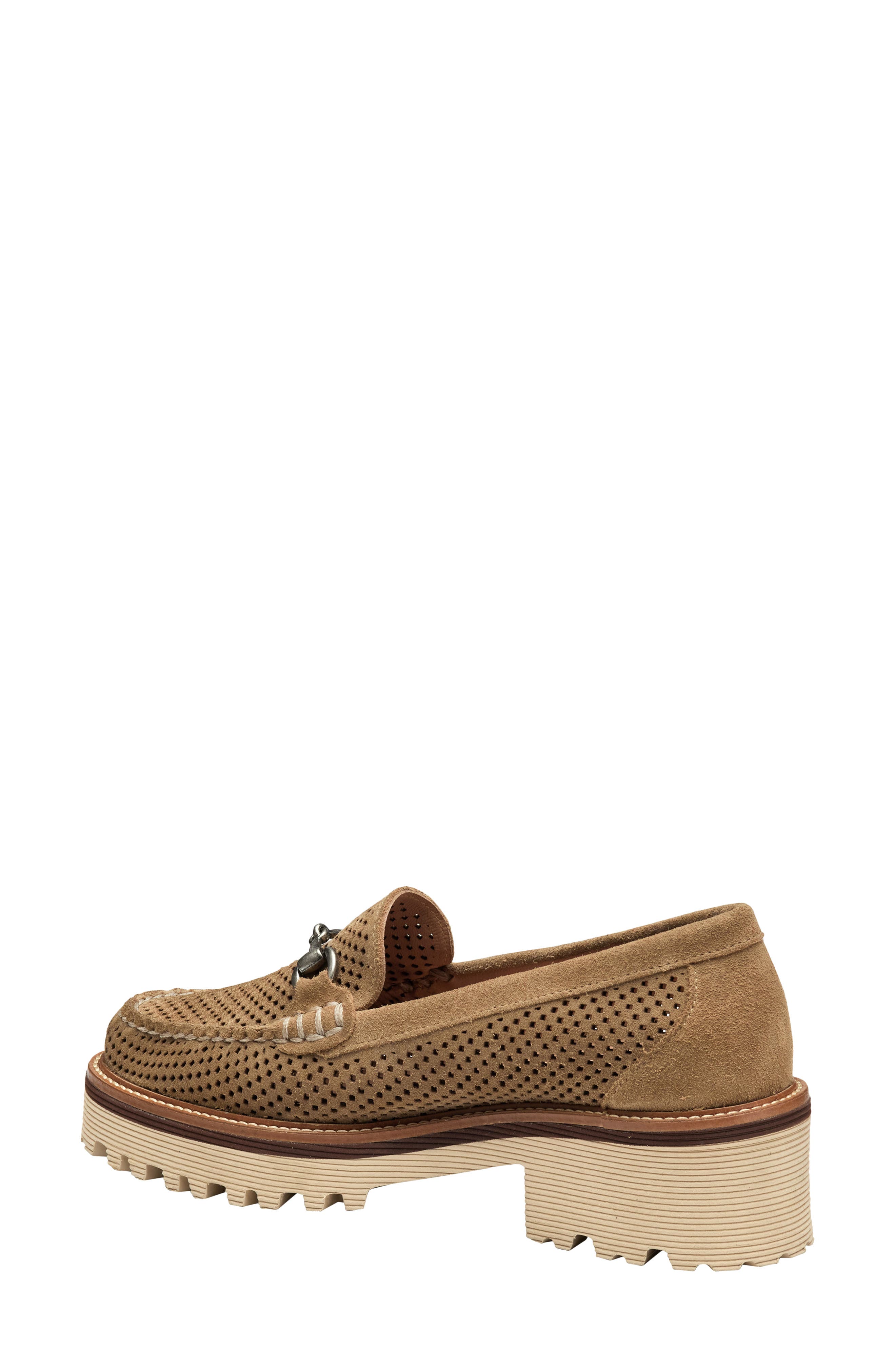 Johnston 
Murphy Emmalynn Perforated Bit Loafer, Alternate, color, Taupe Suede