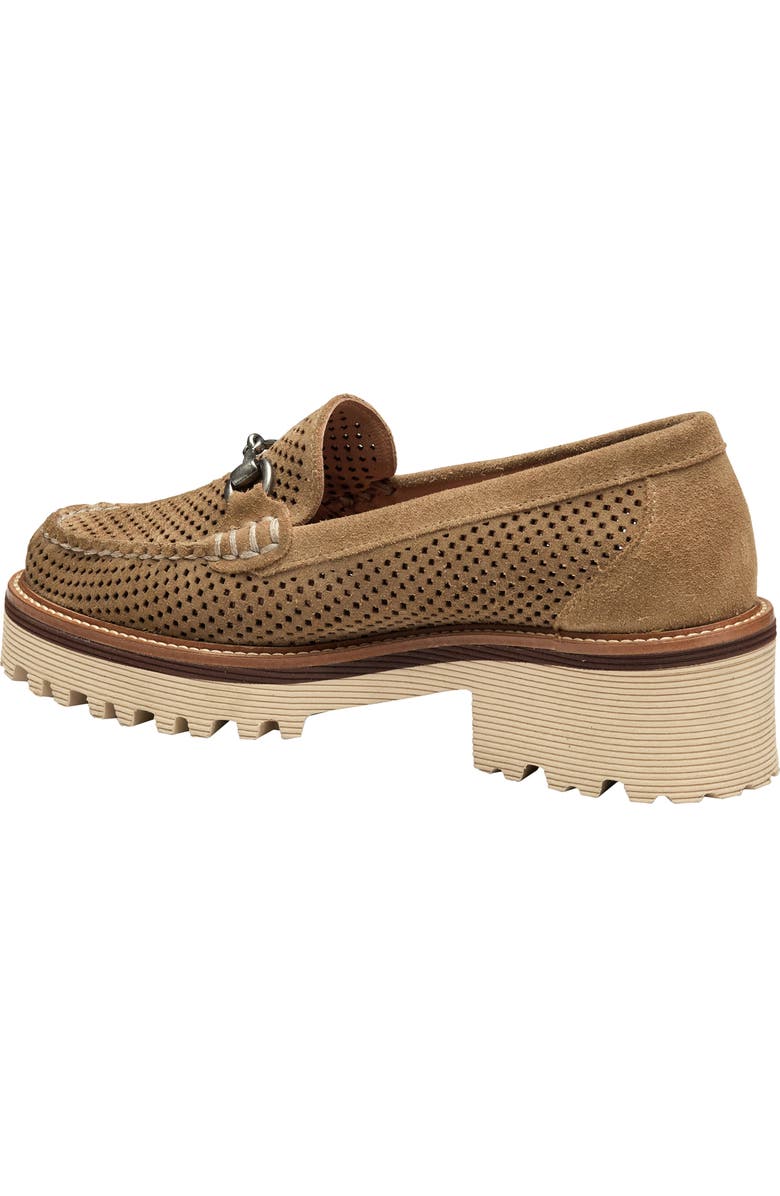 Johnston & Murphy Emmalynn Perforated Bit Loafer, Alternate, color, Taupe Suede