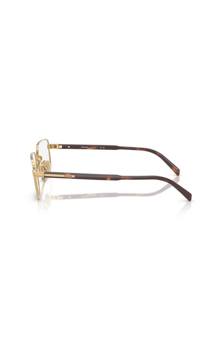 Prada 53mm Rectangle optical glasses, Alternate, color, Gold