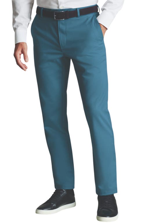 Shop Charles Tyrwhitt Ultimate Non-iron Chinos In Petrol Blue
