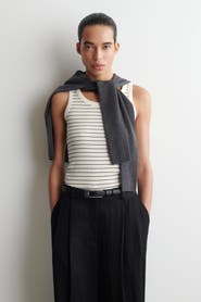 COS Ribbed-Cotton Round-Neck Tank Top