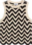525 america Kayla Chevron Open Stitch Cotton Sweater Tank