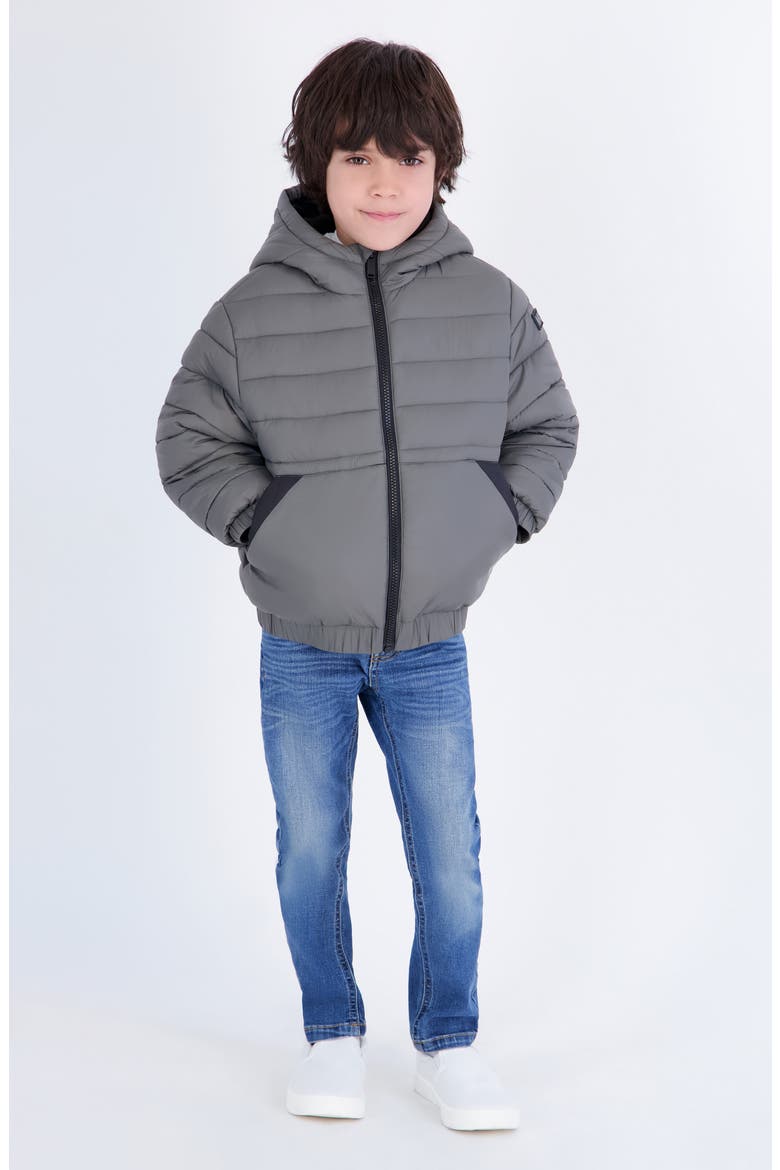 Kids' Fleece-Lined Midweight Bomber Jacket, Main, color, MALACHITE GREY