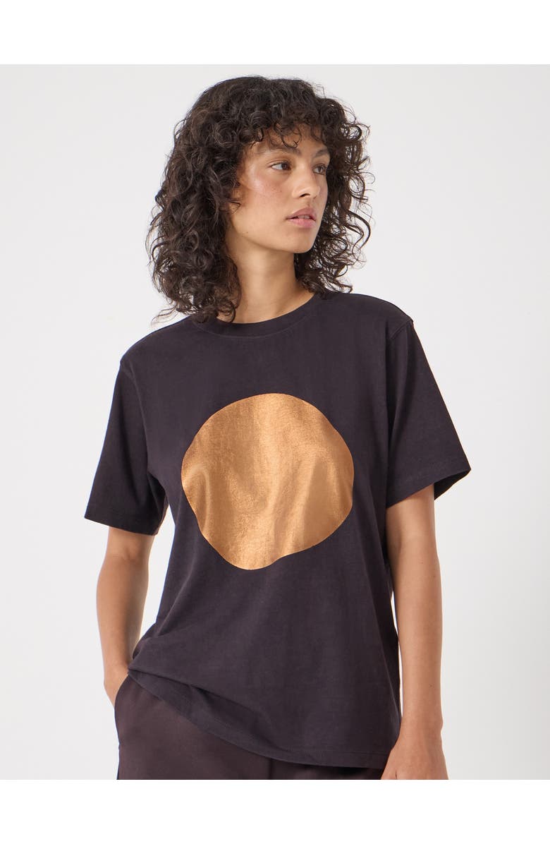 Hush Metallic Graphic Cotton T-Shirt, Main, color, Plum Purple