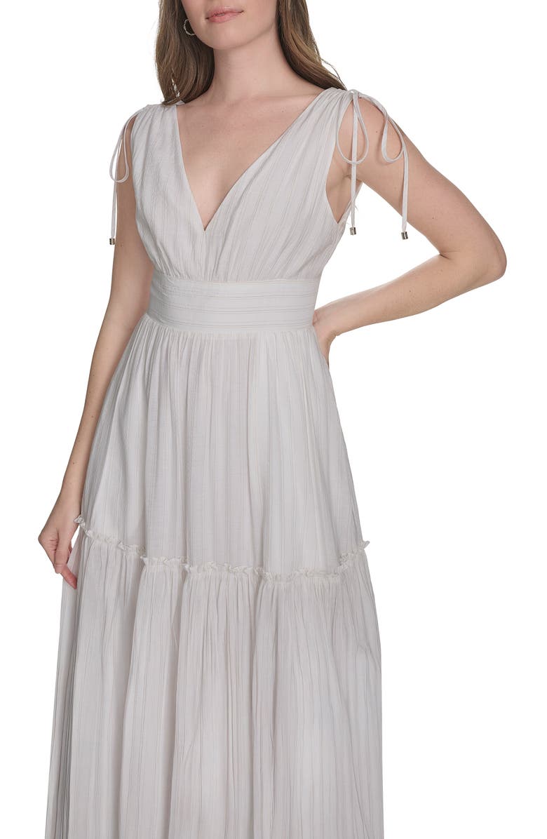 Tommy Hilfiger Sleeveless Tie Shoulder Tiered Chiffon Dress, Alternate, color,