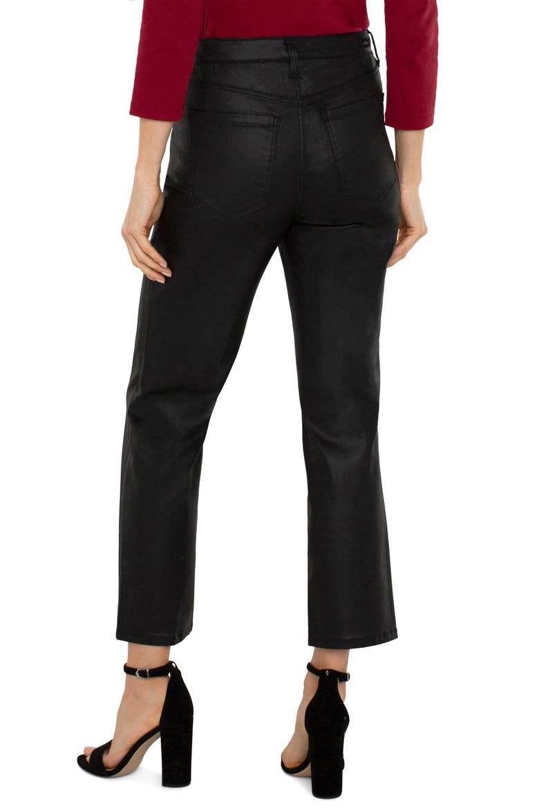 Kennedy Crop Straight Leg Jeans, Alternate, color, COATED BLACK