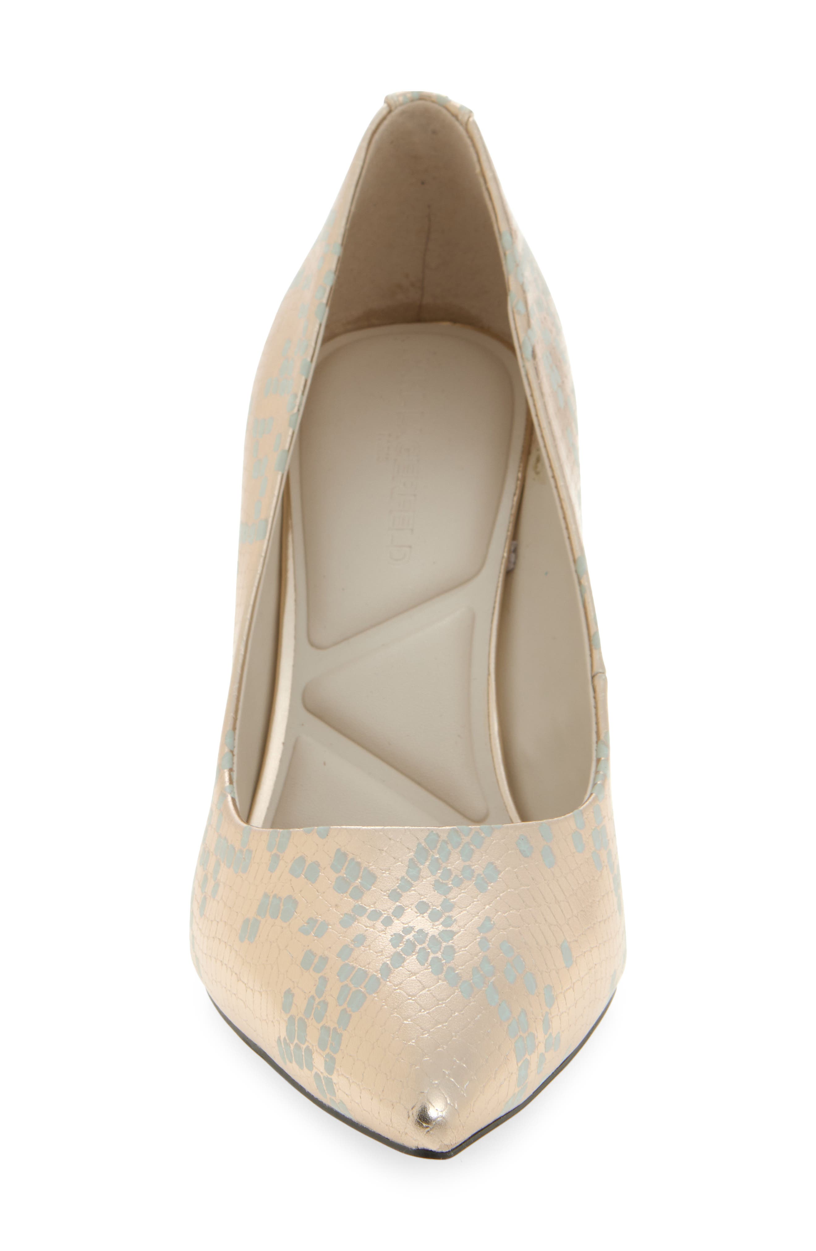 KARL LAGERFELD PARIS Royale Pump, Alternate, color, White Gold