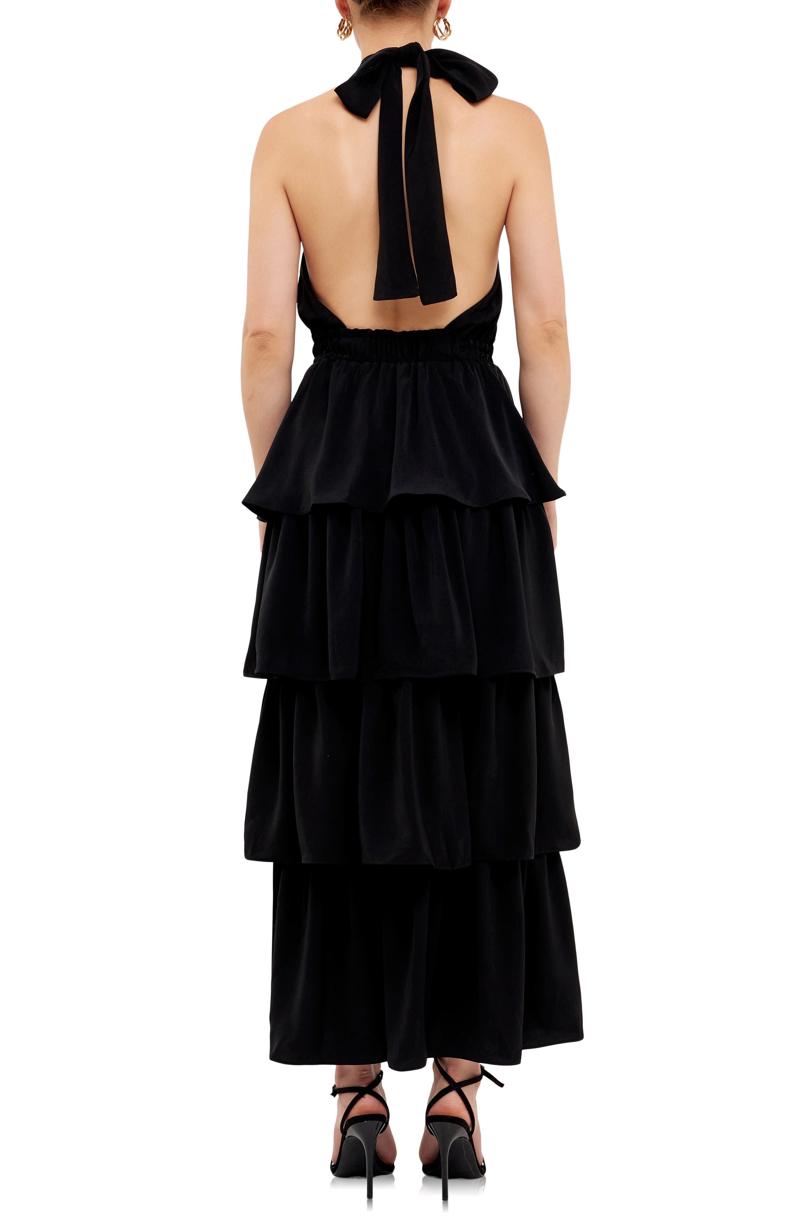 Halter Neck Tiered Maxi Dress - image 2