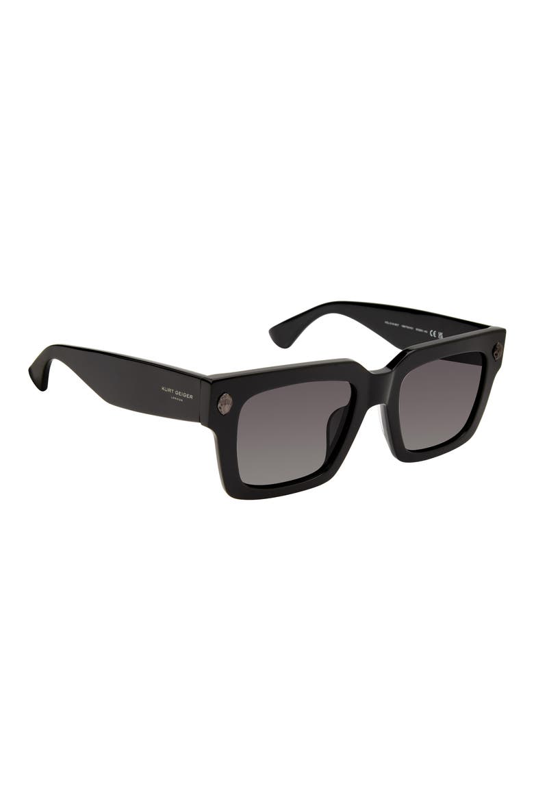 50mm Square Sunglasses, Alternate, color, BLACK/ SMOKE GREY