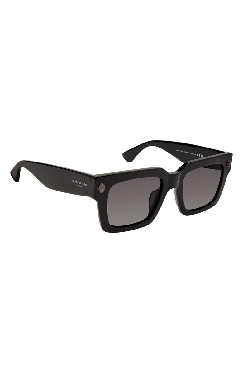 Kurt Geiger London 50mm Square Sunglasses, Alternate, color, Black/ Smoke Grey