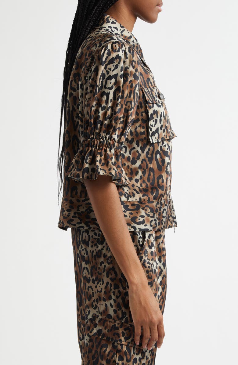 Cinq à Sept Holly Leopard Print Jacket, Alternate, color, Black/ Sahara