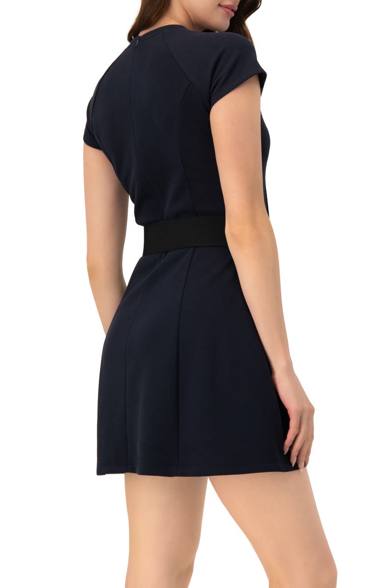 IVONNE A-Line Short Dress, Alternate, color, Navy Blue