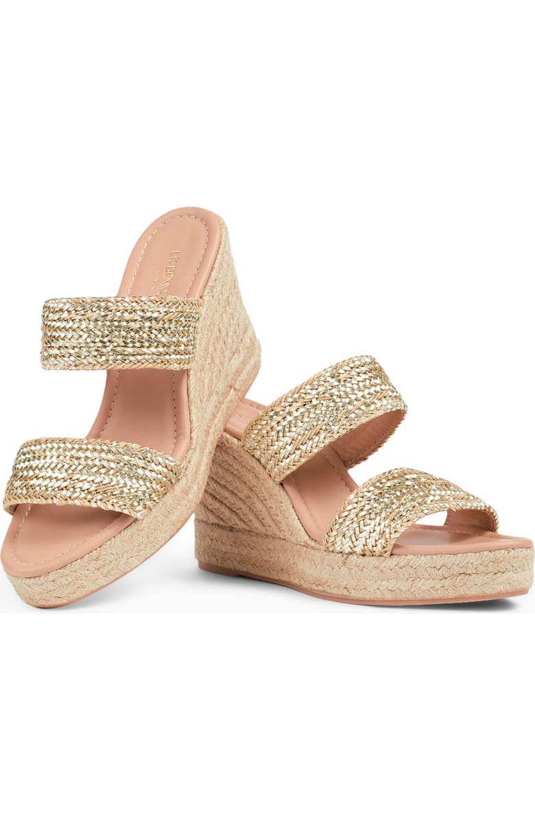 LK Bennett Renlee Platform Wedge Espadrille Sandal, Alternate, color, Gold