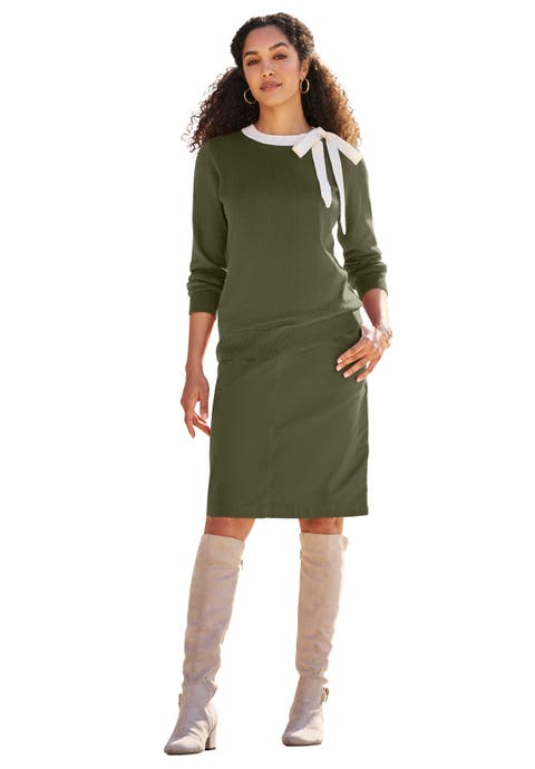 Tie-Neck Sweater (Plus)