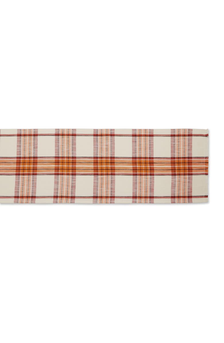 Design Imports Pumpkin Spice Plaid Table Runner, Alternate, color, Pumpkin Spice Orange