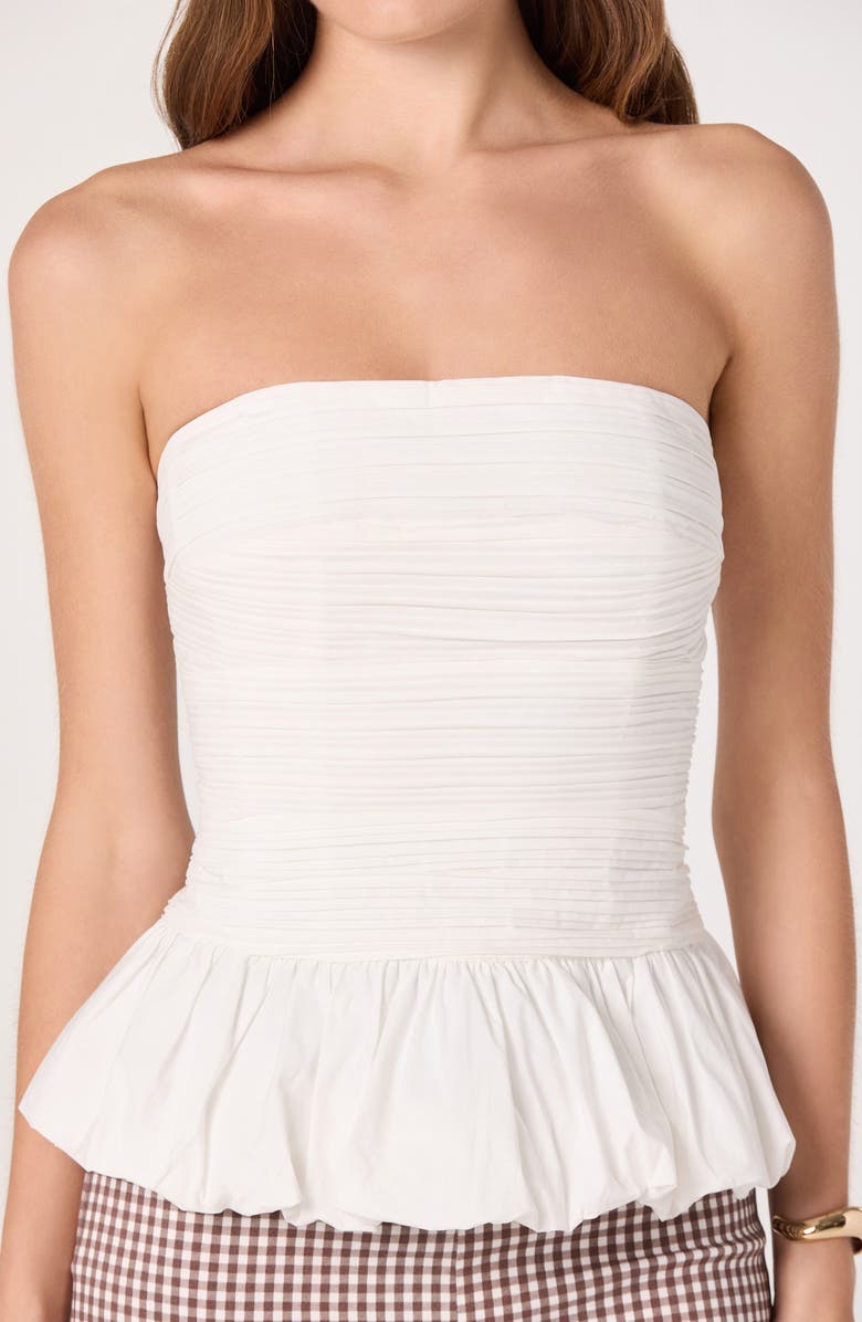 ASTR the Label Ella Strapless Peplum Top, Alternate, color, White