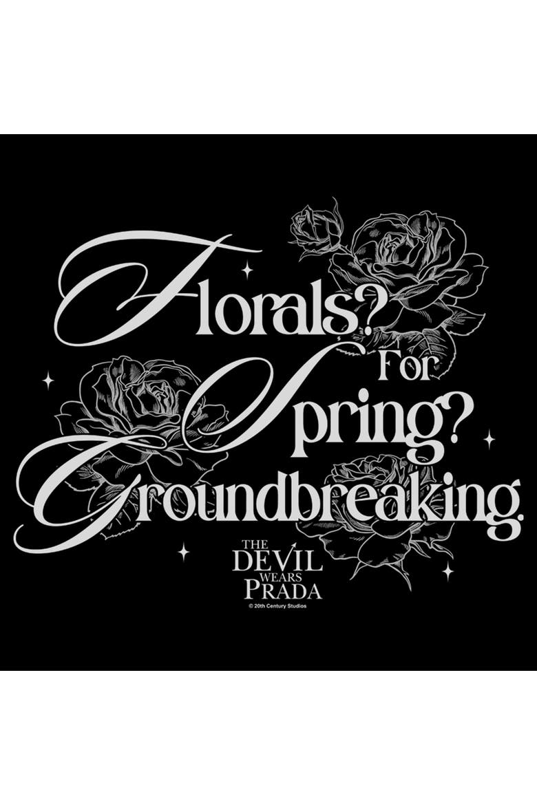 Men's The Devil Wears Prada Florals for Spring Groundbreaking Quote  Graphic T-Shirt, Alternate, color, Black