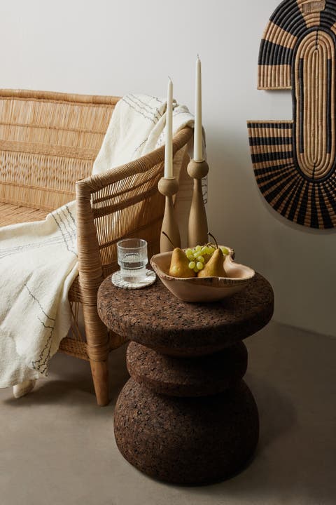 Globe Tapered Wood Taper Candlestick Holder