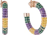 Hallmark Mardi Gras Stone Hoop Earrings