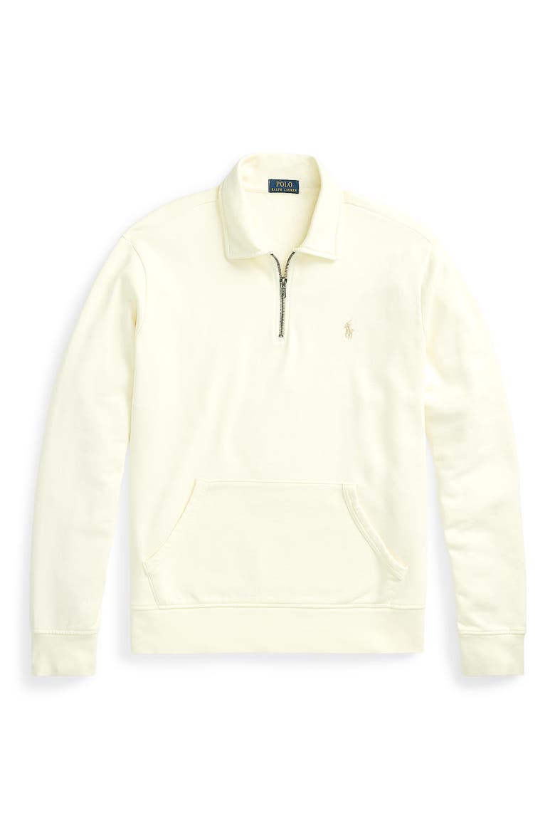 French Terry Quarter Zip Sweatshirt, Alternate, color, CLUBHOUSE CREAM