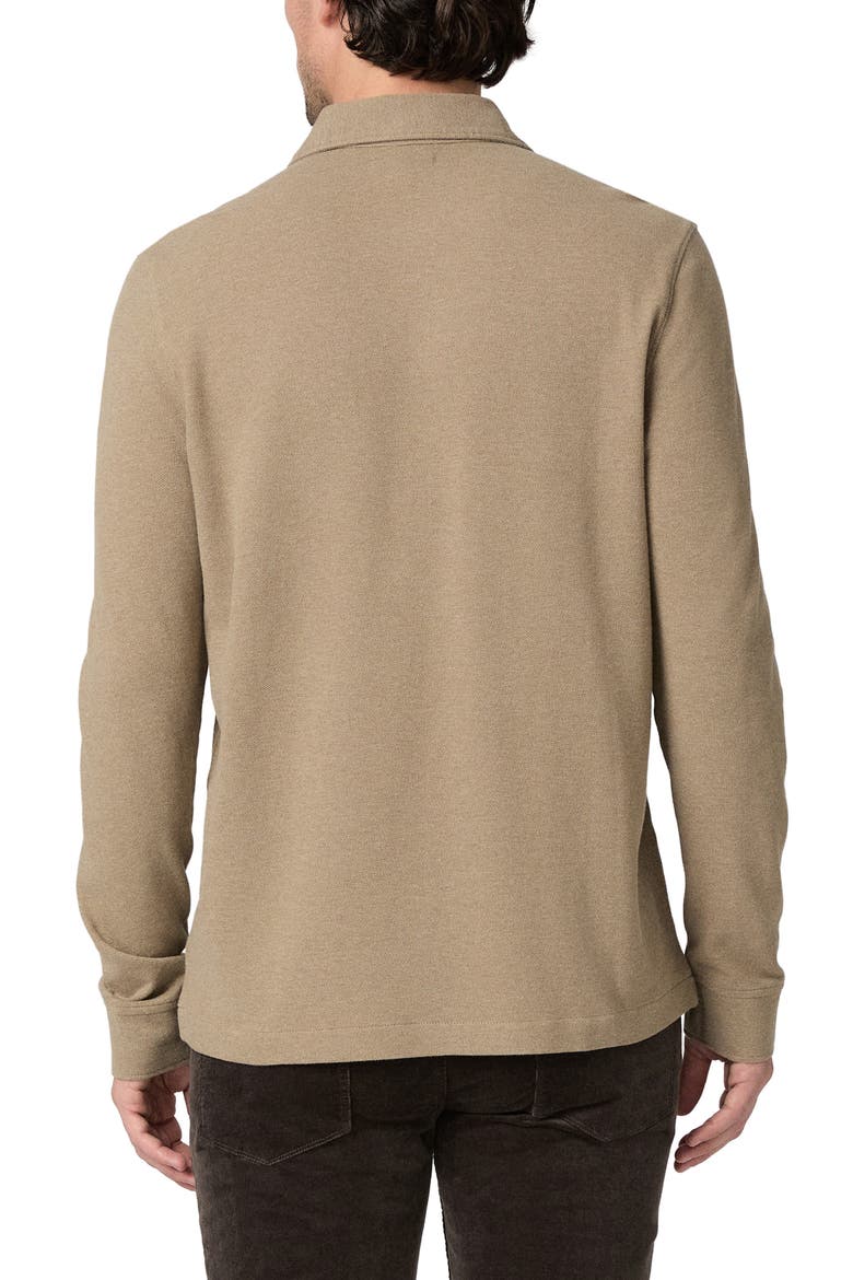 Ballard Long Sleeve Polo, Alternate, color, LIGHT HEATHER BROWN