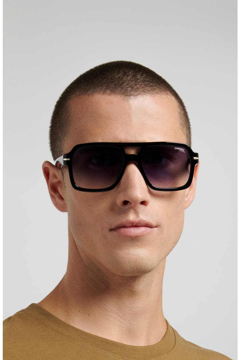 56mm Gradient Square Sunglasses, Alternate, color, BLACK BLUE/ DARK BLUE