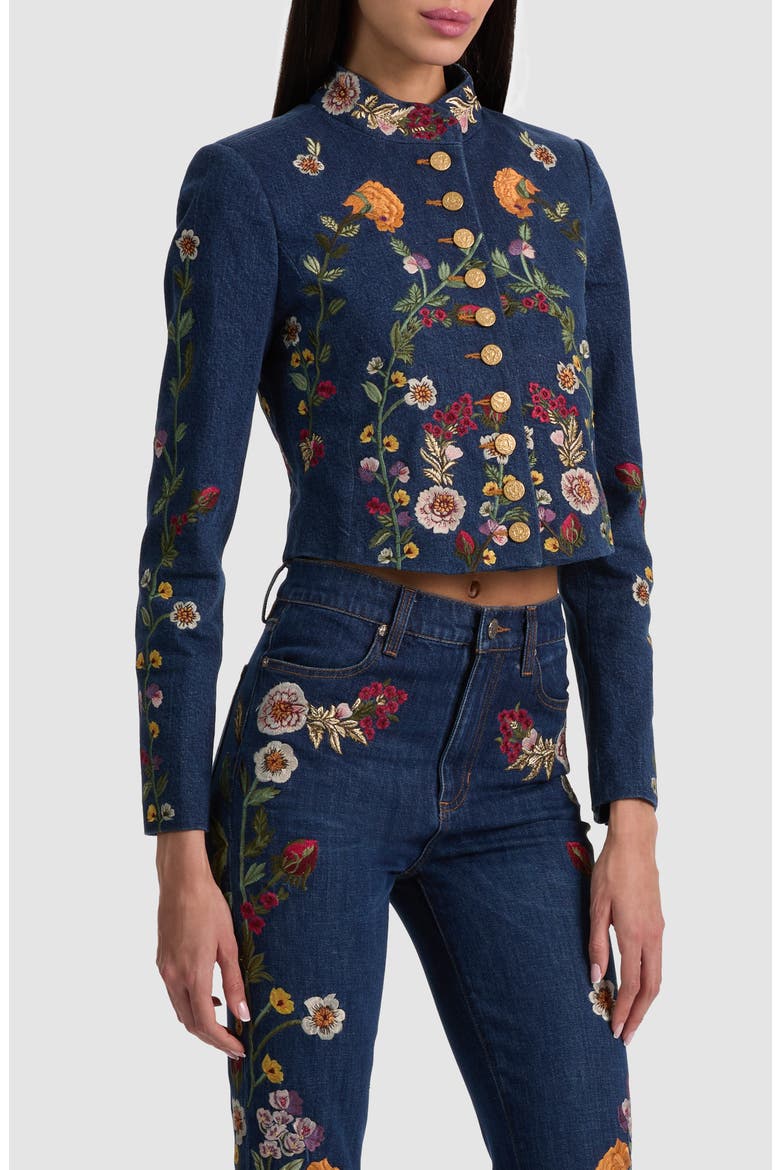Emerson Floral Embroidery Denim Jacket, Alternate, color, CATHERINE DARK MULTI