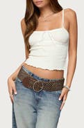 EDIKTED Misty Lacey Textured Crop Camisole