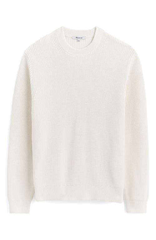 Madewell Cotton Shaker-stitch Crewneck Sweater In White