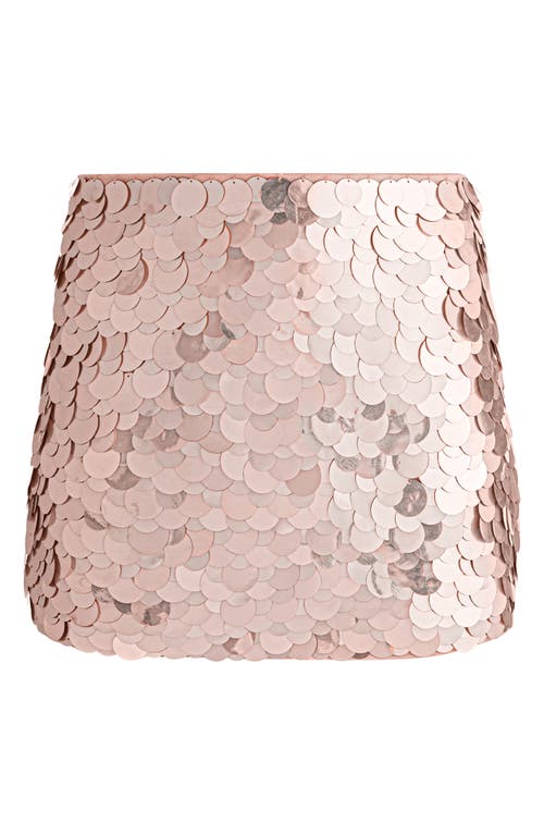 Alice And Olivia Womens Embellished Polyester Mini Skirt In Pearl Blush