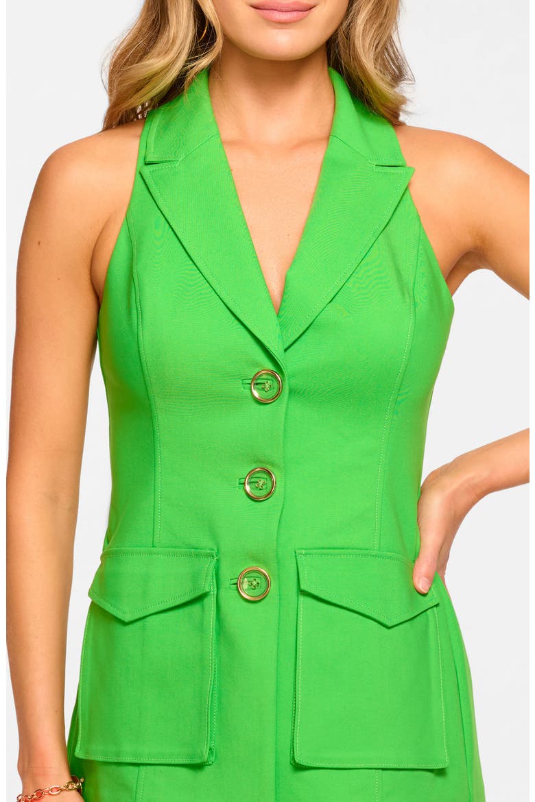 Lisa Tailored Cotton Blend Vest, Alternate, color, TROPIC GREEN