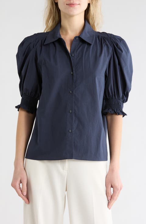 Corinne Puff Sleeve Button-Up Shirt
