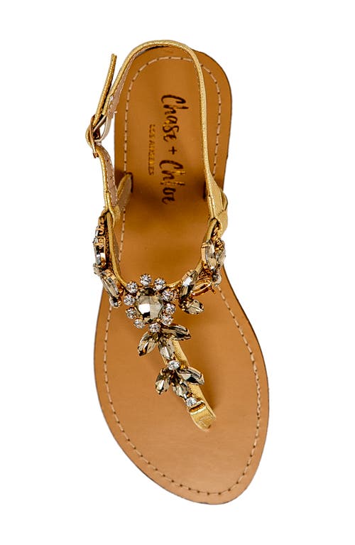 Chase & Chloe Chase And Chloe Aiden Crystal T-strap Sandal