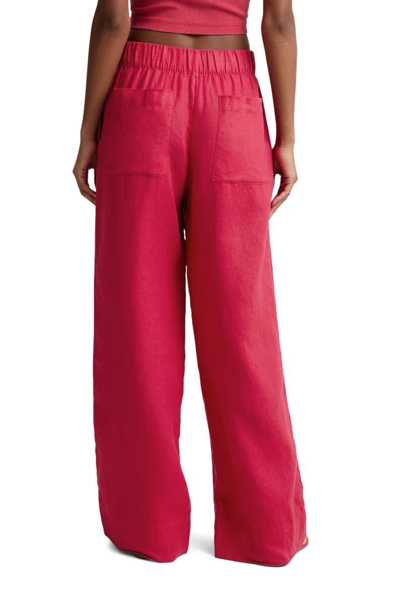 Softwash Wide Leg Linen Pants, Alternate, color, BERRY RED