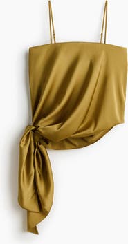 H&M Draped-panel Satin Strappy Top