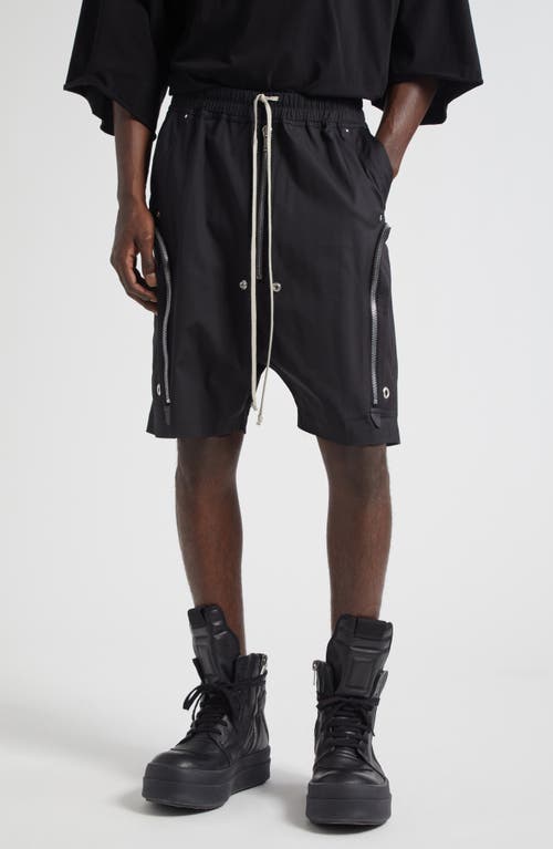 Rick Owens Bauhaus Bela Drawstring Cargo Shorts in Black  product
