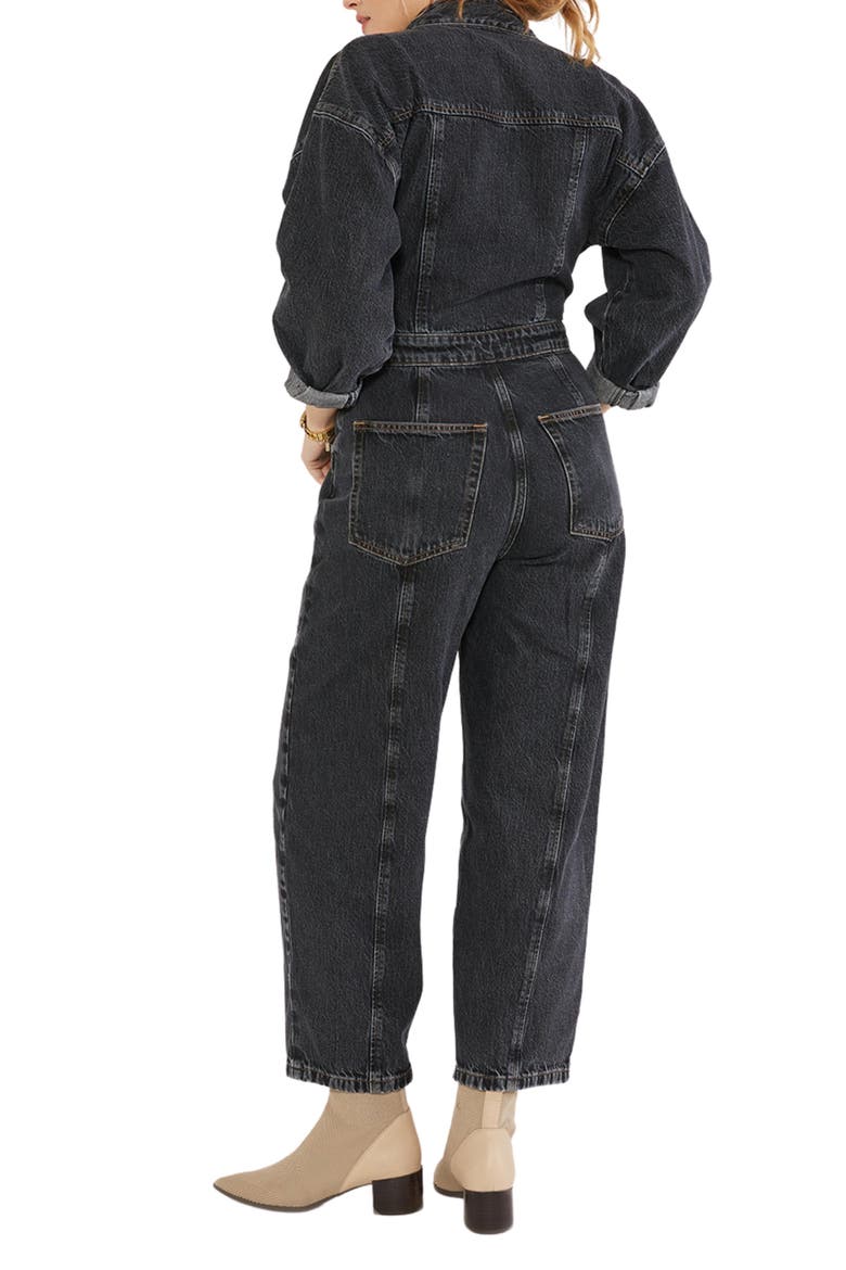 Liv Asymmetric Denim Jumpsuit, Alternate, color, BLACK MOUNTAIN