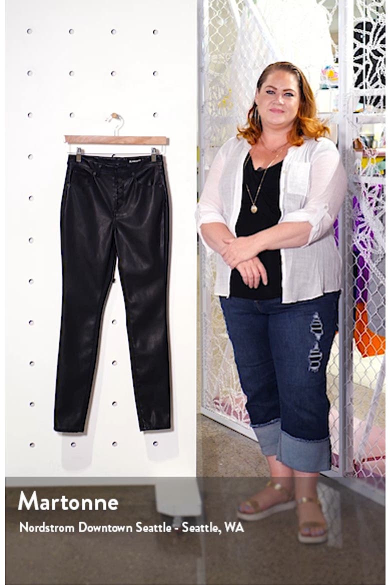 Faux Leather Button Front Pants video