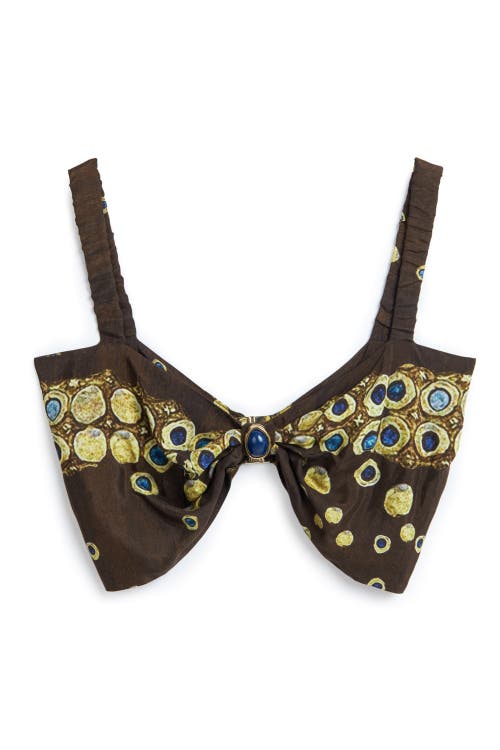 Shop Nocturne Accessory Detailed Crop Top In Brown