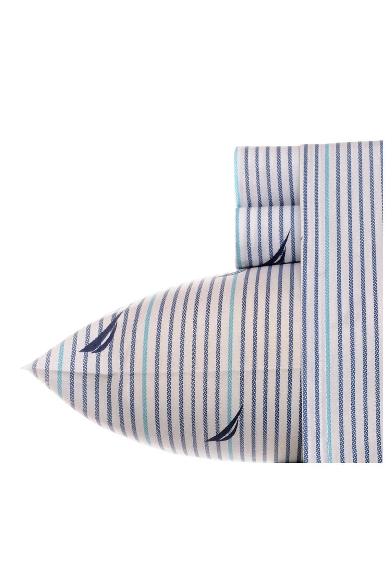 'Audley' Cotton Sheet Set, Main, color, BLUE
