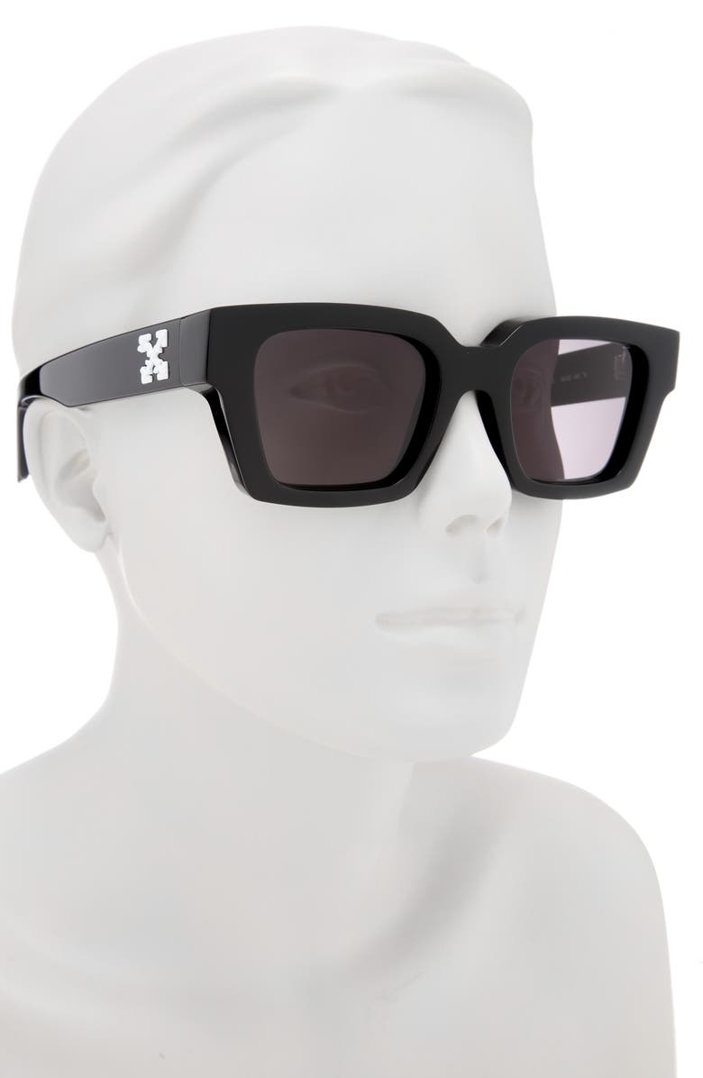 Off-White 53mm Virgil Square Sunglasses, Alternate, color, Black/ White Logo