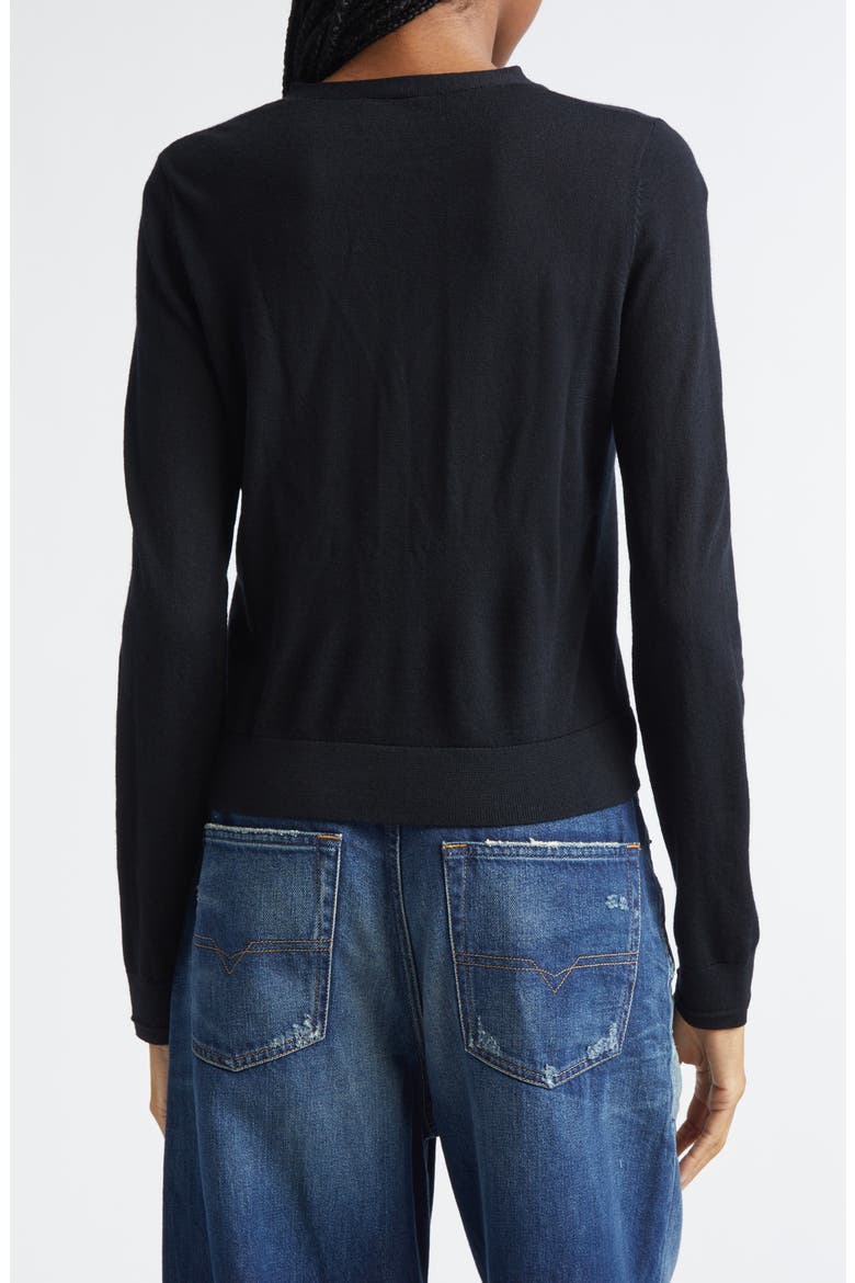 M-Alima Oval D Logo Wool Cardigan, Alternate, color, DEEP/BLACK