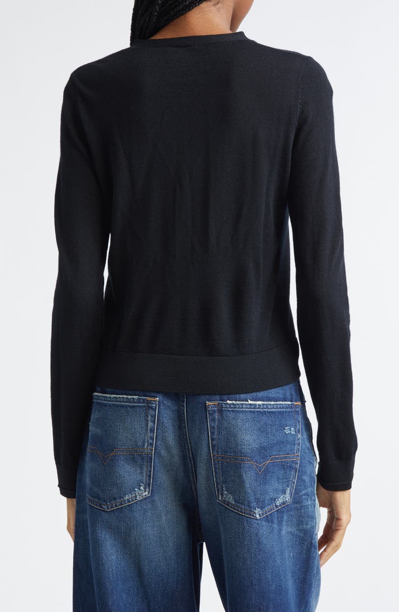 DIESEL<sup>®</sup> M-Alima Oval D Logo Wool Cardigan, Alternate, color, Deep/Black