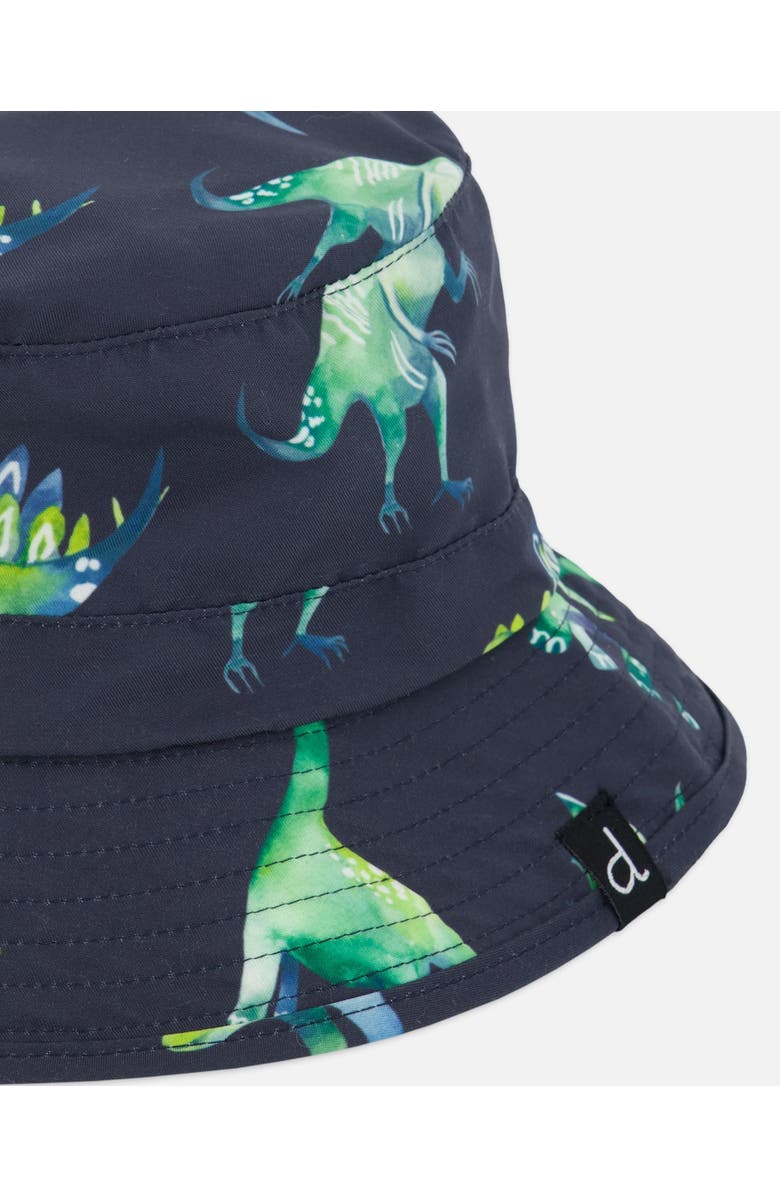 Deux par Deux Little Boy's Beach Hat Grey Printed Dinosaurs, Alternate, color, 