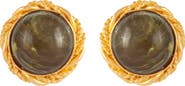 Susan Caplan 1980s Vintage Moss Green Clip-On Earrings